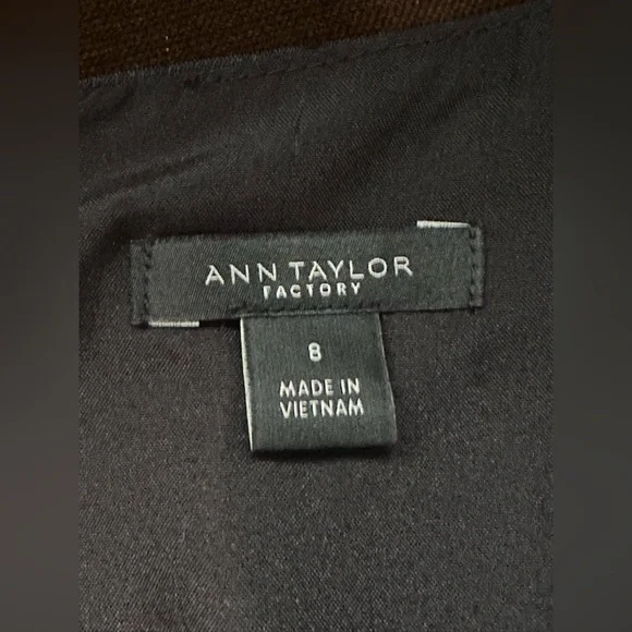 ANN TAYLOR FACTORY Black White Pink Floral Print Sleeveless Midi Dress Sz 8 - Picture 11 of 15